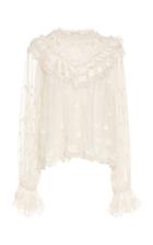 Ulla Johnson Lucien Embroidered Tulle Blouse