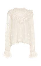 Ulla Johnson Lucien Embroidered Tulle Blouse