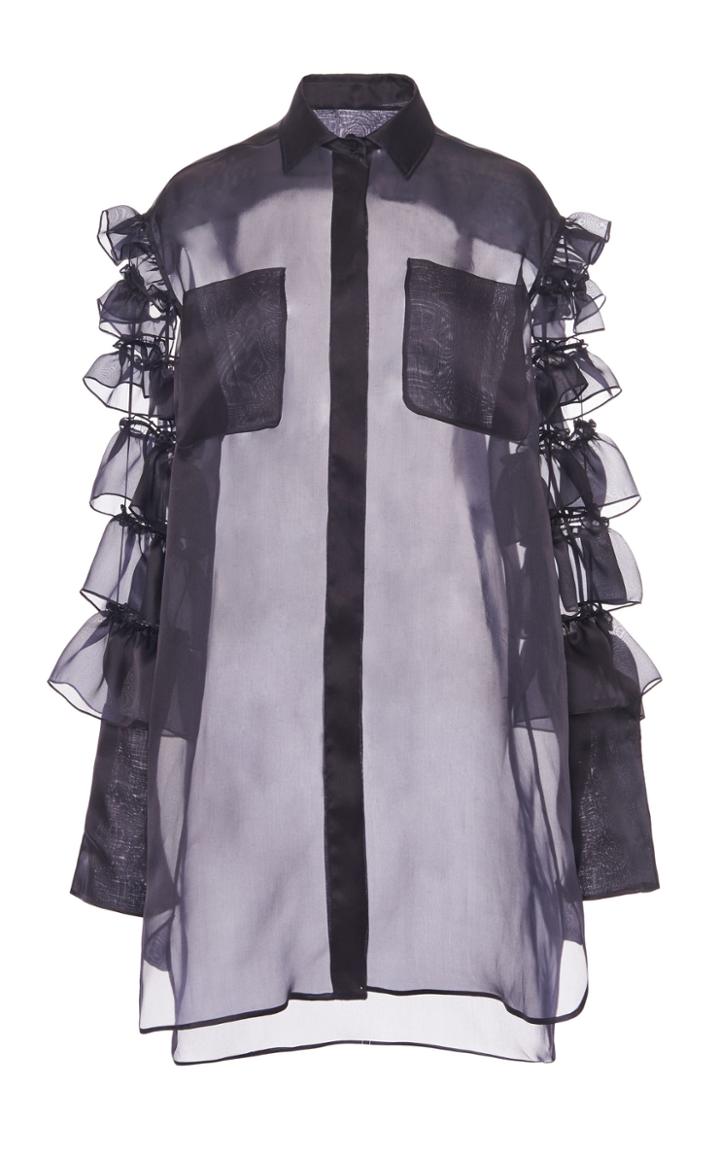 Moda Operandi Max Mara Sevres Ruffled Silk Organza Top
