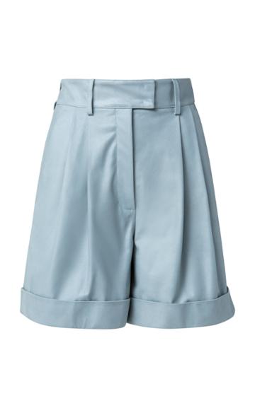 Moda Operandi Akris Firis Pleated Leather Shorts