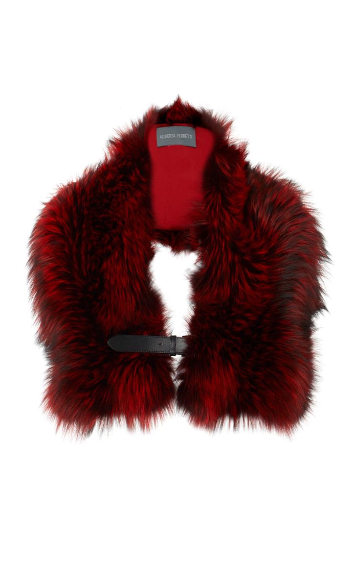 Alberta Ferretti Silver Fox Fur Stole