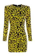 Alex Perry Jax Leopard Print Velvet Mini Dress