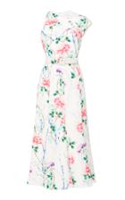 Andrew Gn Belted Floral Midi Dress