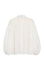 Gabriela Hearst Carmen Wool And Cashmere Smocked Blouse