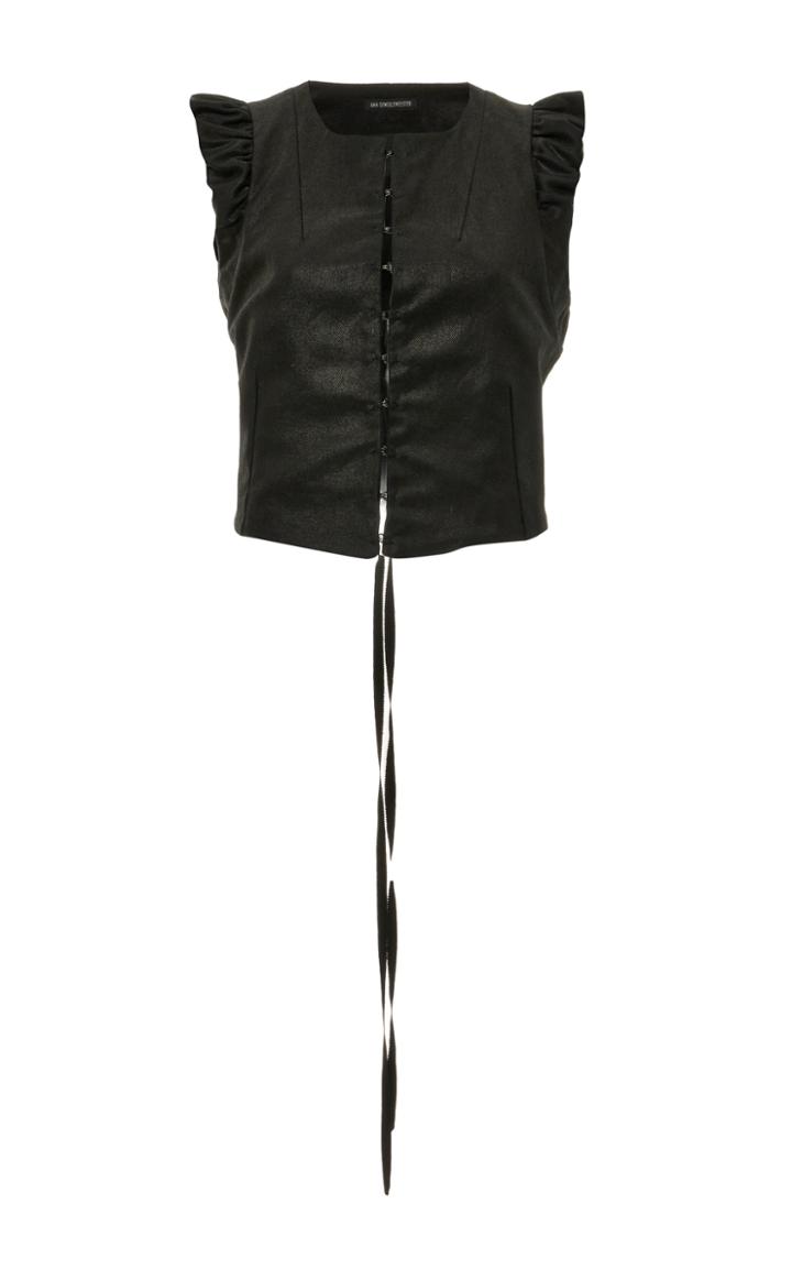 Moda Operandi Ann Demeulemeester Frill-trimmed Twill Waistcoat