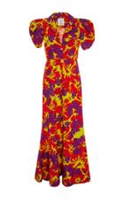 Rosie Assoulin Puff Sleeved Floral Gown