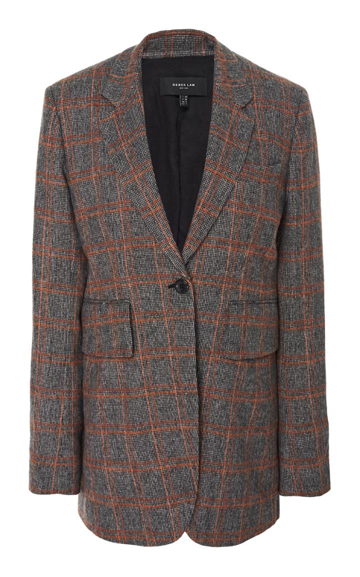Derek Lam Collared Plaid Wool-blend Blazer