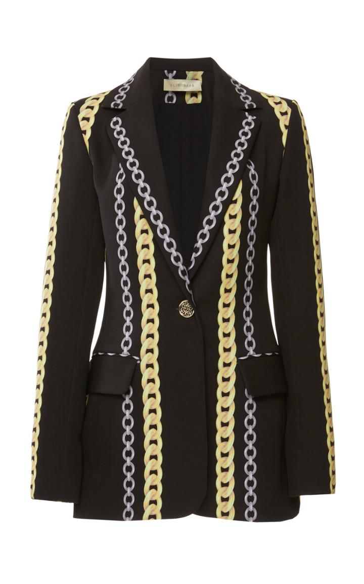 Elie Saab Printed Cady Blazer
