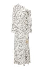 Acler Sparrow One-shoulder Printed Georgette Maxi Dress