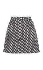 Alexachung Checkered Cotton-blend Mini-skirt