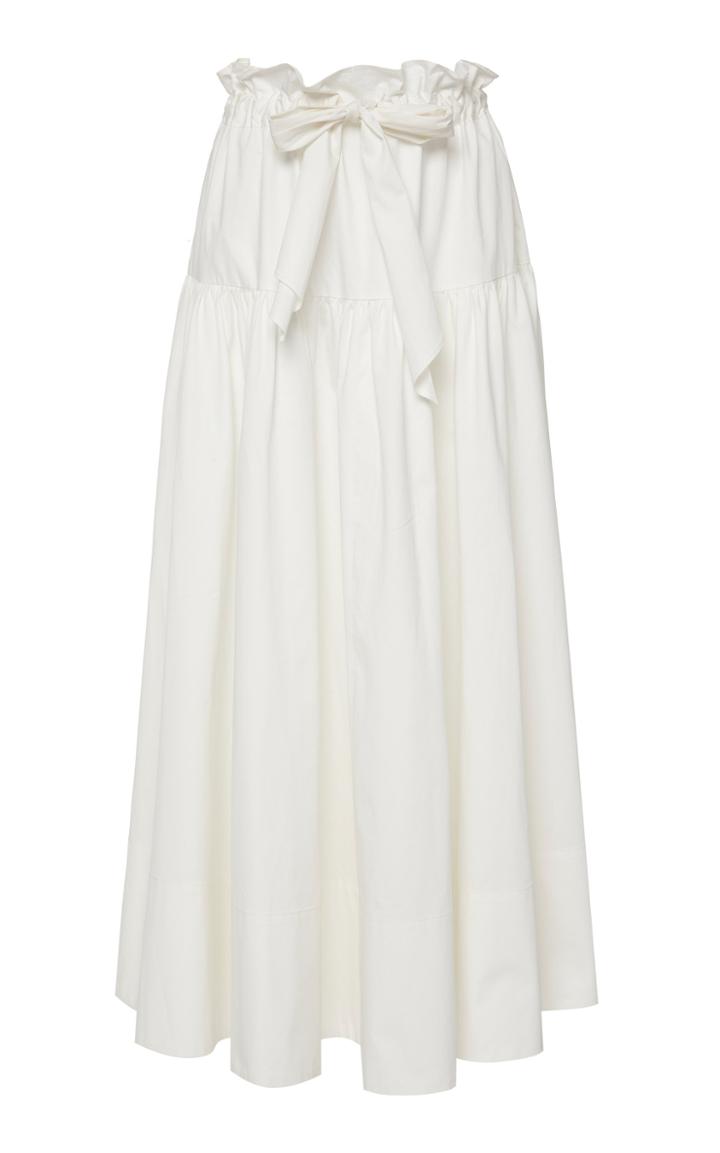 Amur Mary Belted Cotton Midi Skirt