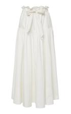 Amur Mary Belted Cotton Midi Skirt
