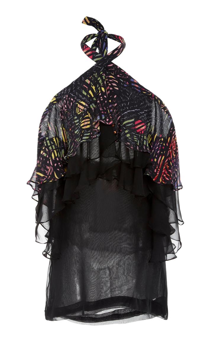 Roopa Raaga Silk Ruffle Blouse