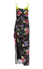 Moda Operandi Prabal Gurung Bralette-top Floral-print Ruched Dress Size: 00