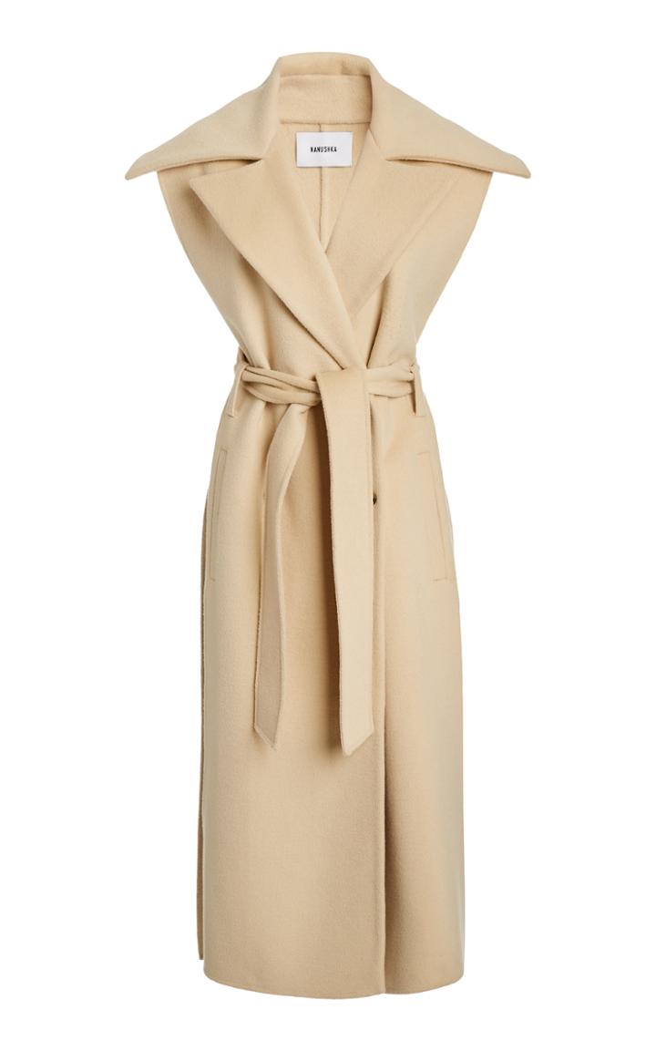 Moda Operandi Nanushka Nura Sleeveless Wool-silk Trench Coat