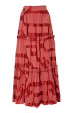 Amber Sakai Printed Tier Maxi Skirt