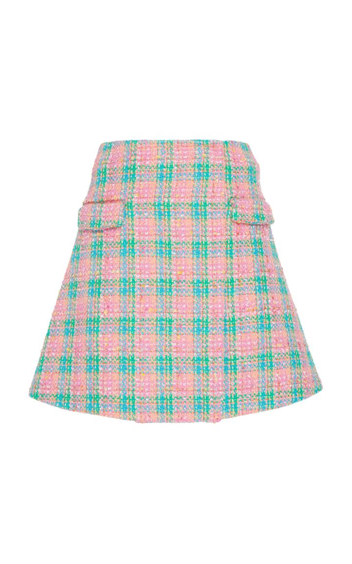 Emilio De La Morena Amber Plaid A-line Skirt