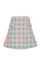 Emilio De La Morena Amber Plaid A-line Skirt