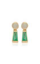 Scosha Keyhole 14k Gold, Opal And Emerald Earrings