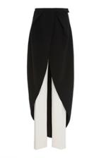 Christian Siriano Cape-overlay Crepe Skinny Trousers