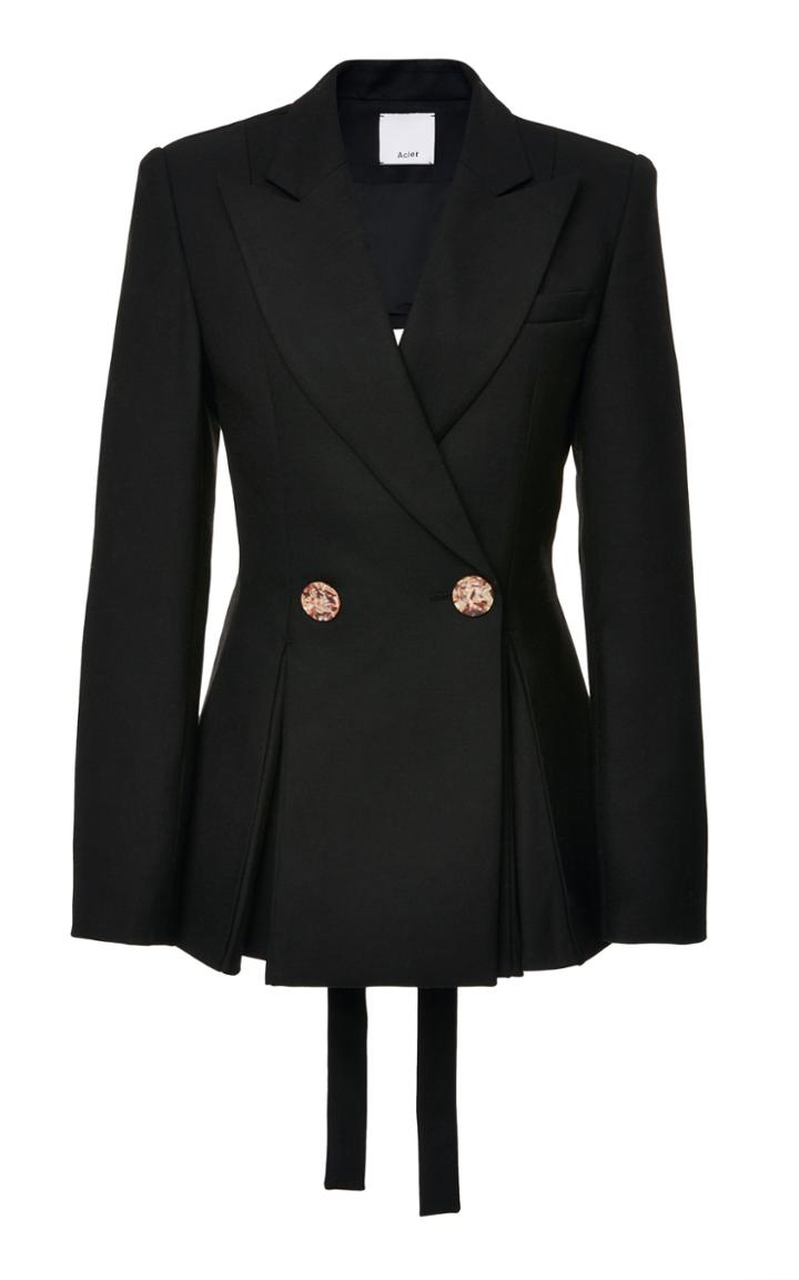 Acler Union Double Breasted Crepe Blazer