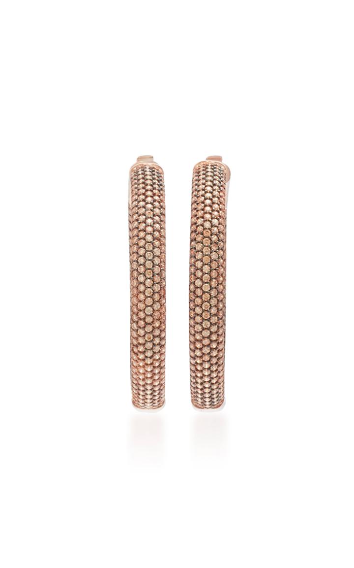 Nickho Rey Tire 14k Rose Gold Crystal Hoop Earrings