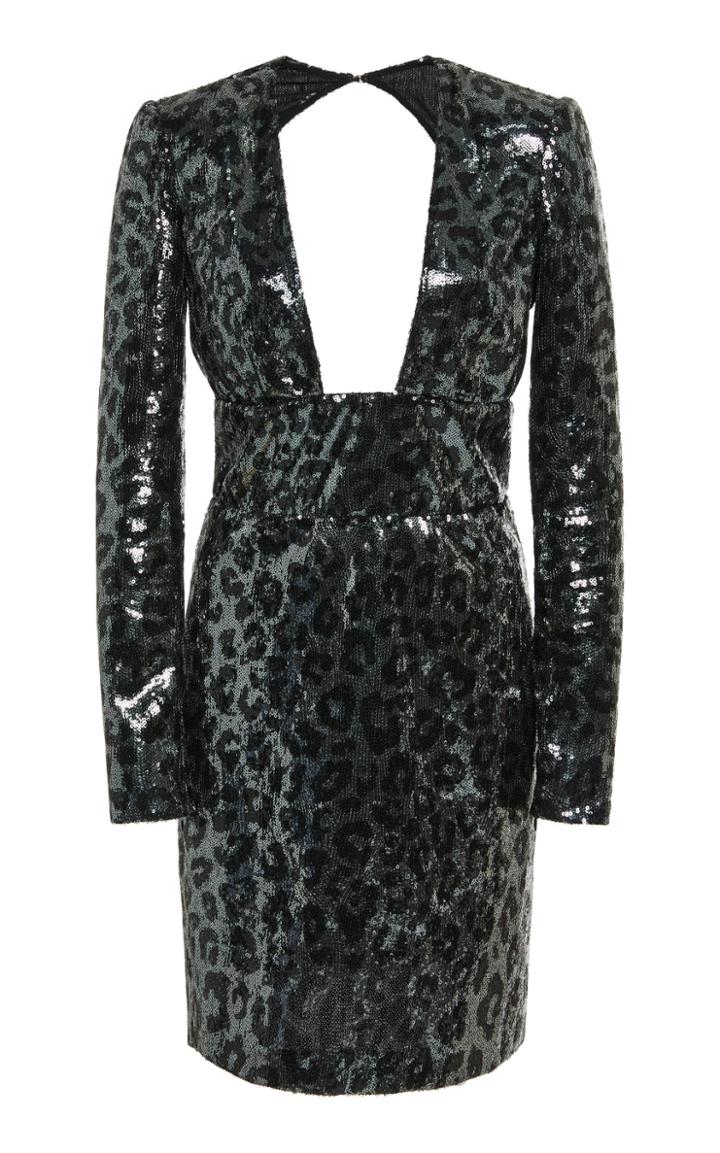 Dundas Cutout Leopard-print Sequined Mini Dress