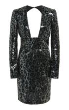 Dundas Cutout Leopard-print Sequined Mini Dress