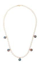 Moda Operandi Nst Studio M'o Exclusive Pearl Necklace With Cloisonn Charms