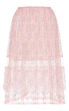 Paule Ka Lurex Floral Lace Plisse Skirt