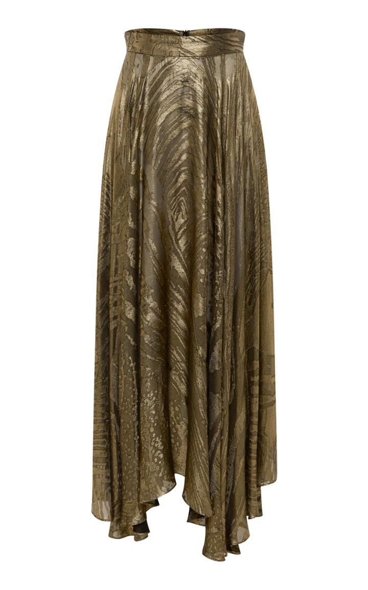 Bianca Spender High Waist Draped Midi Skirt