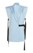 Moda Operandi David Koma Ribbon-detailed Oversized Wool Vest Size: 6