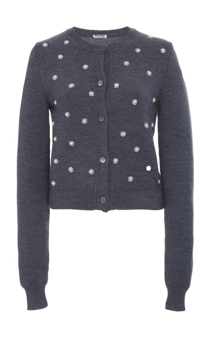 Miu Miu Embellished Button Down Cardigan