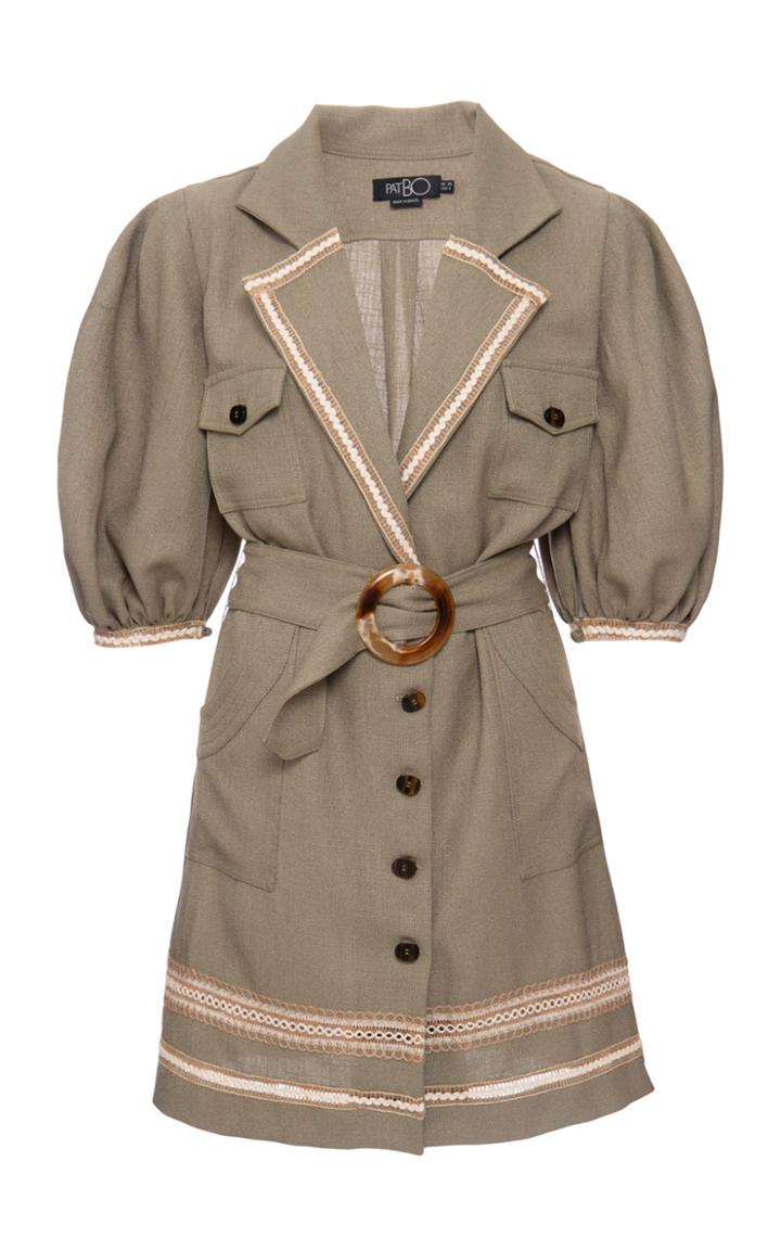 Moda Operandi Patbo Belted Linen Mini Dress Size: S