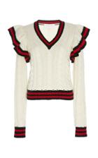 Moda Operandi Michael Kors Collection Ruffled Cashmere Sweater Size: S