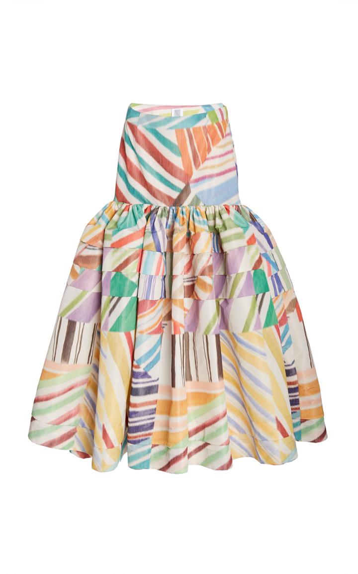 Moda Operandi Rosie Assoulin Dropped-waist Printed Tiered Maxi Skirt