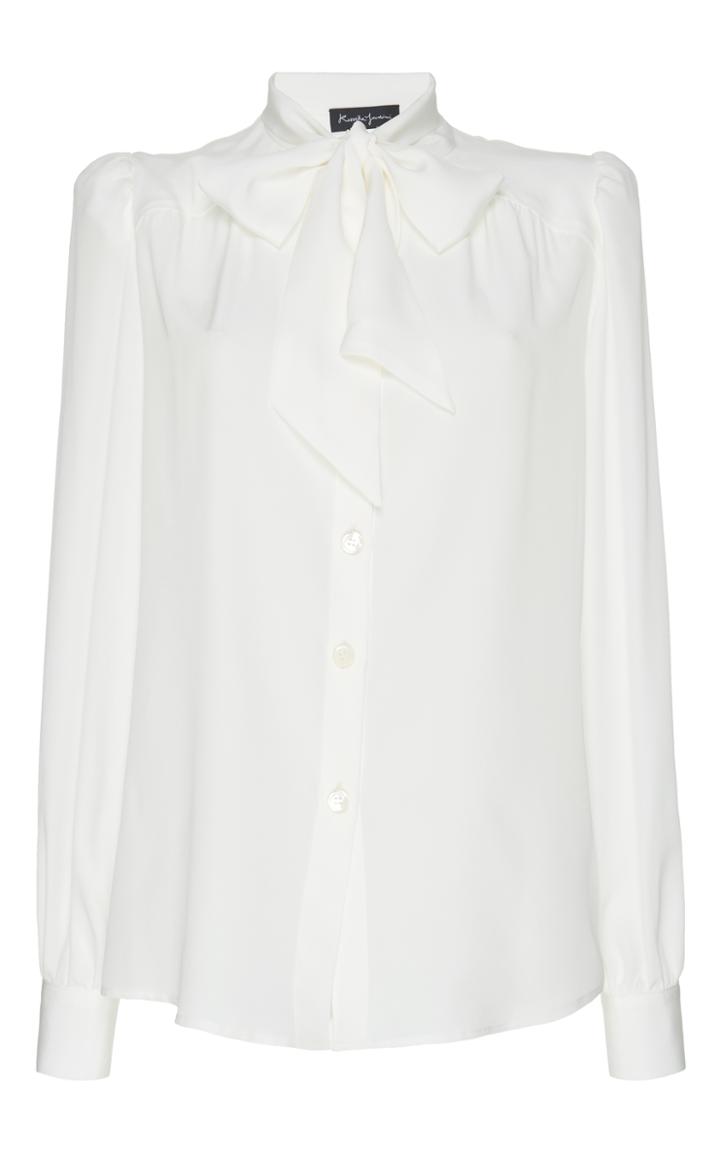 Rossella Jardini Long Sleeve Neck Tie Shirt