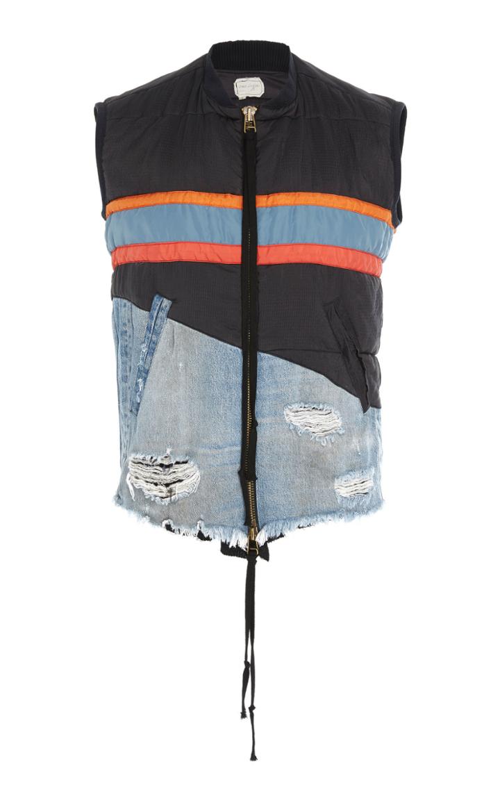 Greg Lauren Nylon Denim Vest