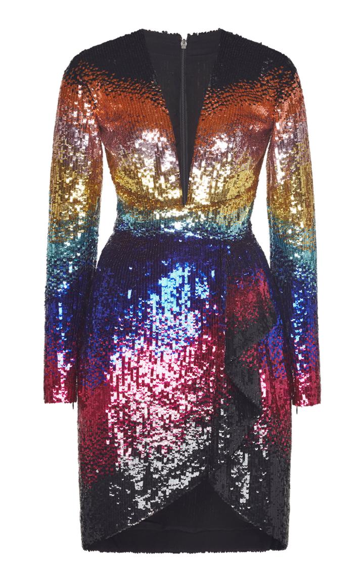 Moda Operandi Zuhair Murad Multi-tone Sequin-embellished Mini Dress Size: 32