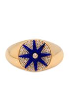 Colette Jewelry Classic 18k Yellow-gold, Lapis And Diamond Signet Ring