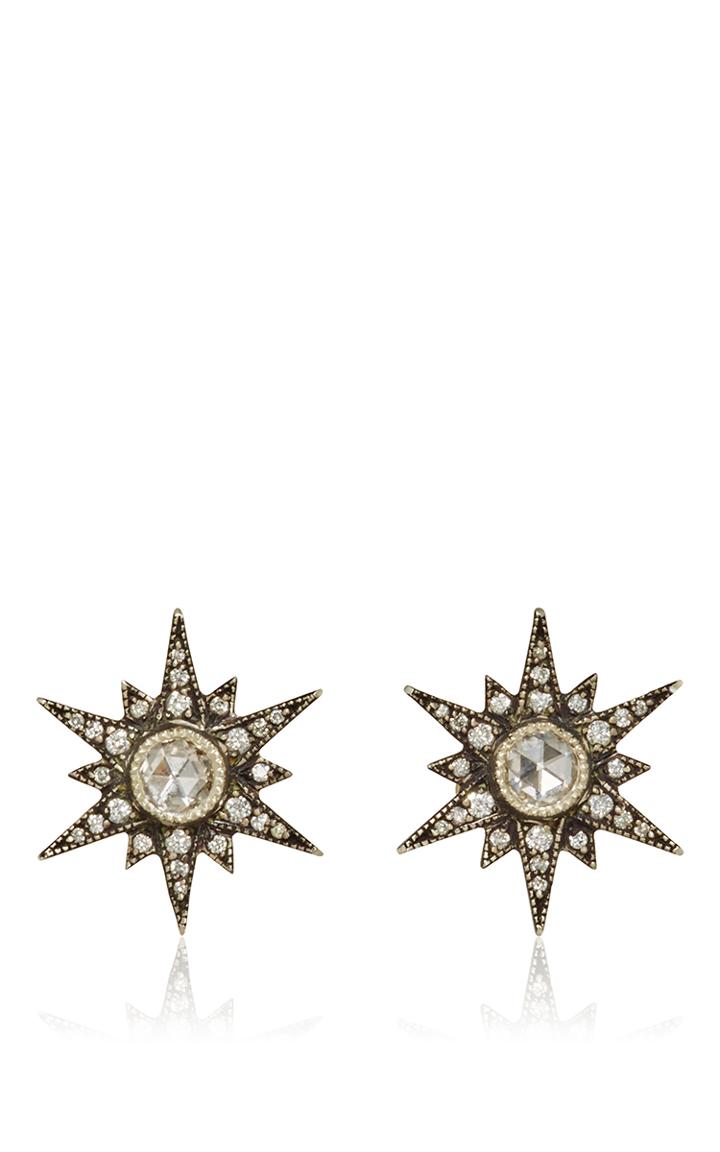 Arman Sarkisyan Medium Starburst Stud With Rosecut Diamond Center