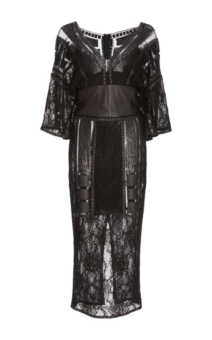 Sally Lapointe Corseted V-neck Dress
