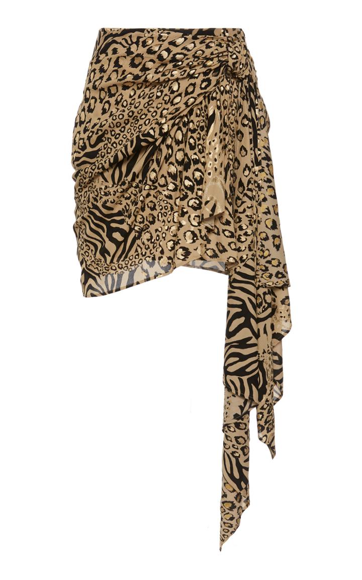 Dundas Gilded Leopard Print Skirt