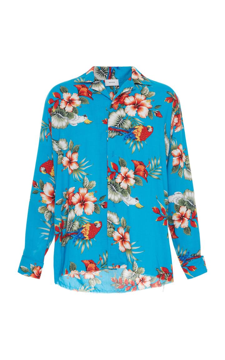 Rhude Birds Of Paradise Hawaiian Long-sleeve Shirt