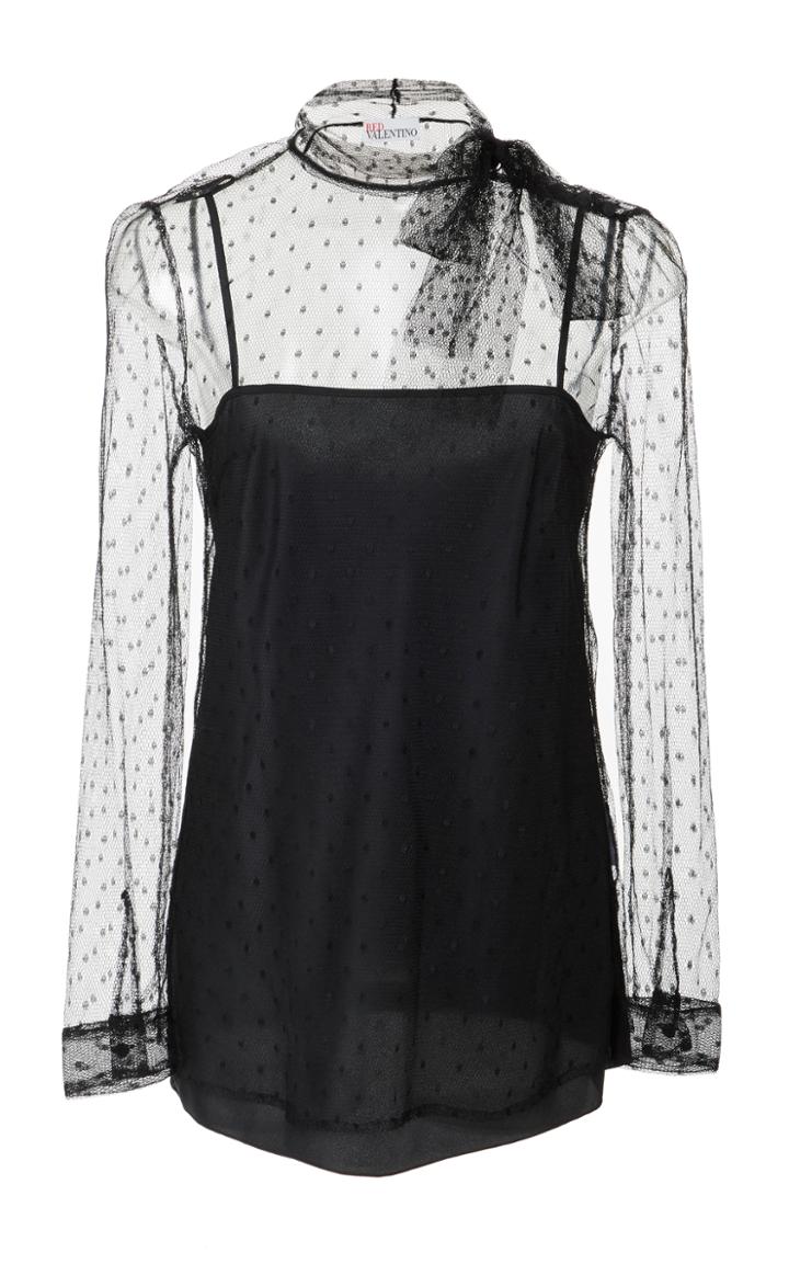 Red Valentino Semi Sheer Mesh Top
