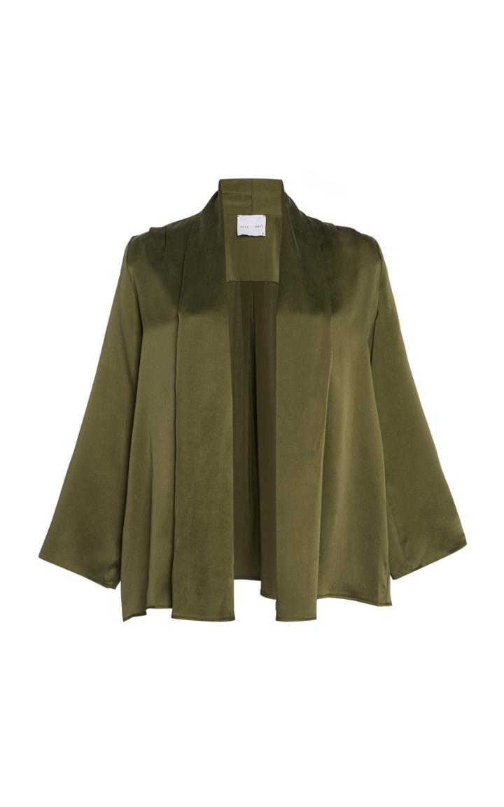 Moda Operandi Piece Of White Celine Cross Over Silk-blend Shirt
