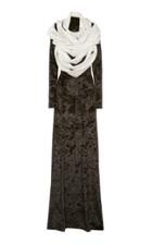 Moda Operandi Y/project Draped Ribbon Satin Velvet Maxi Dress Size: 36