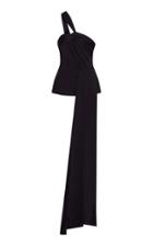 Safiyaa Agathe Asymmetrical Crepe Peplum Top