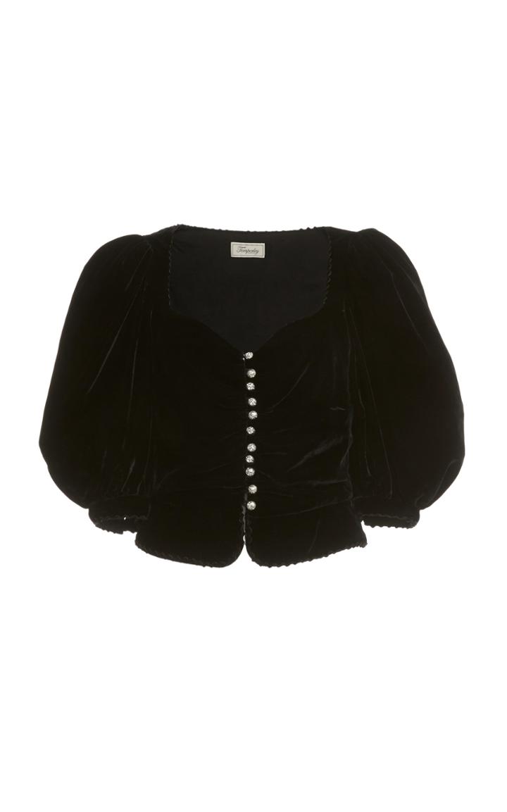 Moda Operandi Temperley London Dolly Lace-trimmed Velvet Midi Skirt