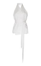 Albus Lumen Picolo Wrap-effect Halterneck Linen Top